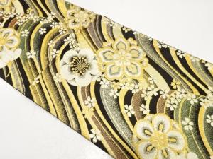 山並に華紋・梅模様織り出し　振袖用袋帯